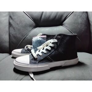 Lauren Ralph Lauren January II Black High Top Sneakers Womens 8B Lace Up 13297